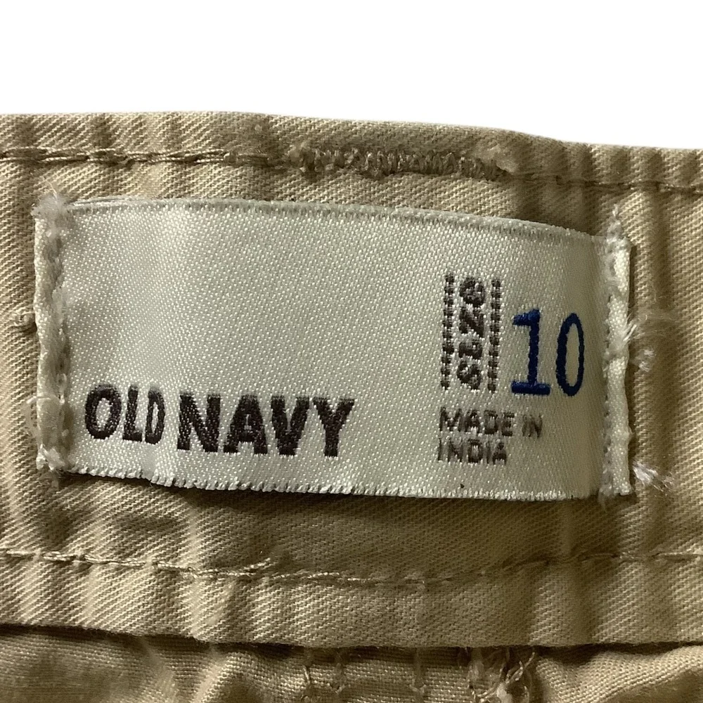 Old Navy Chino Pants Girls 10 Tan Khaki Belted School Uniform Casual Classic